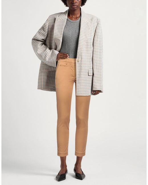 Dondup Natural Camel Pants Cotton, Elastane