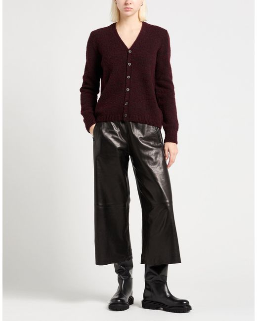 Maison Margiela Purple Burgundy Cardigan Virgin Wool, Polyamide