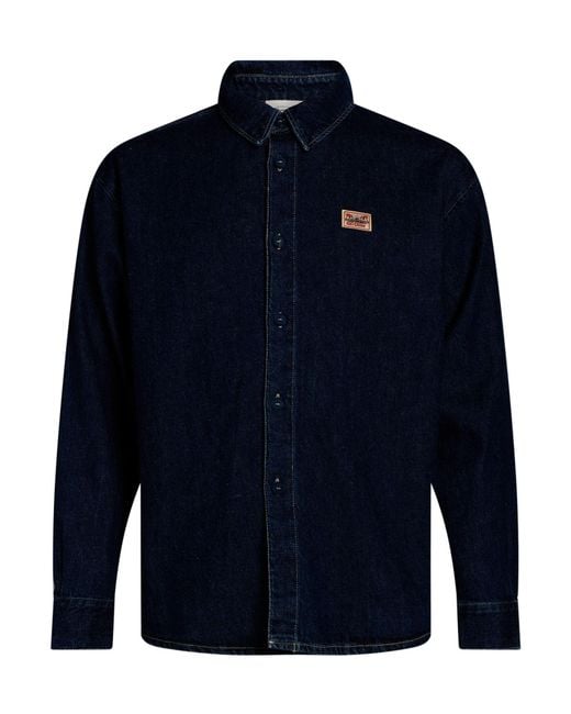 American Vintage Blue Denim Shirt Cotton for men