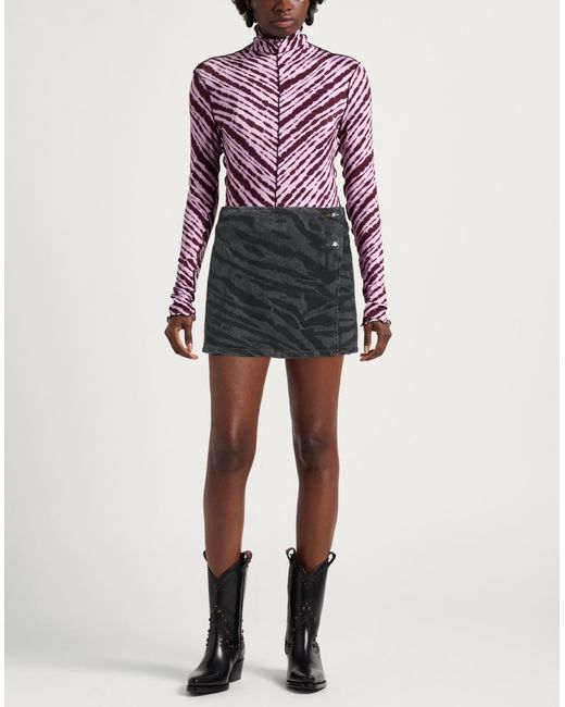 Ganni Gray Denim Skirt Cotton