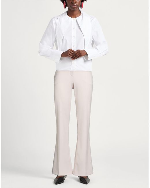 SEVENTY VENEZIA White Blush Pants Polyester, Virgin Wool, Elastane
