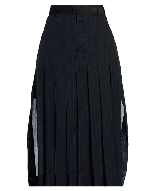 Sacai Blue Midi Skirt Cotton
