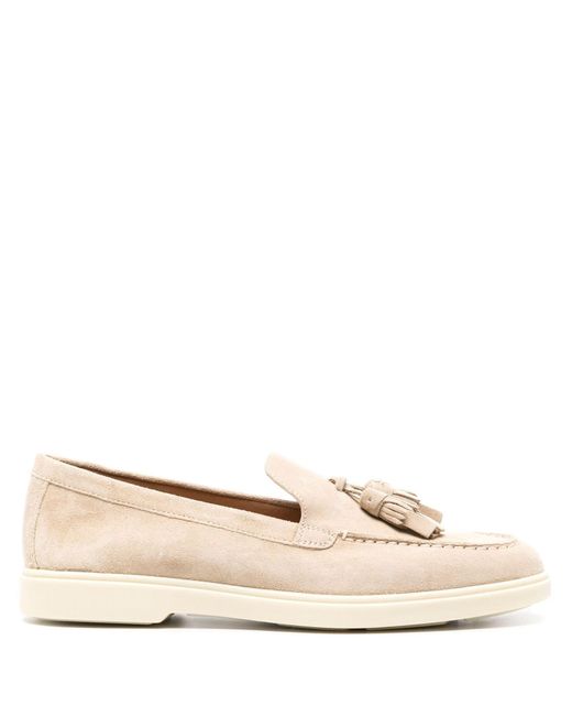 Santoni Natural Loafer aus Wildleder mit Quasten