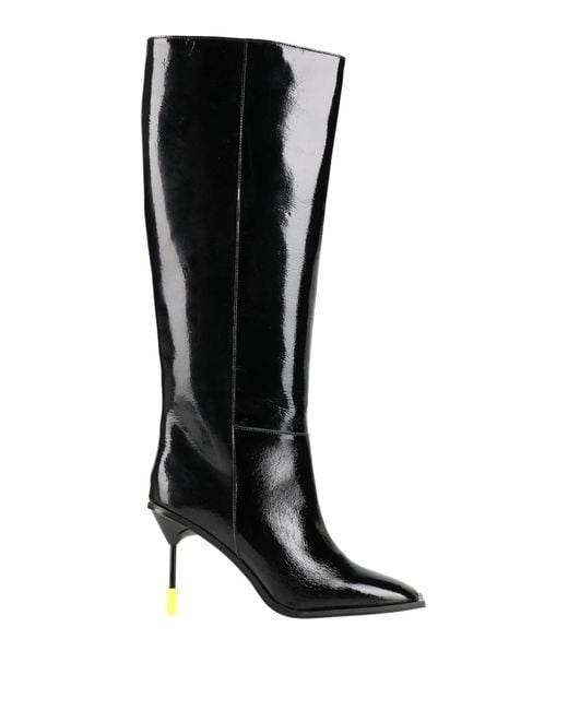 MSGM Black Boot Leather
