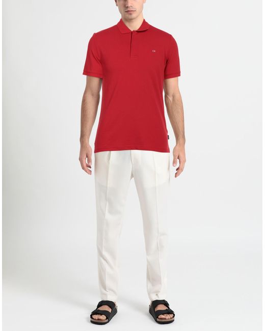 Calvin Klein Red Polo Shirt for men