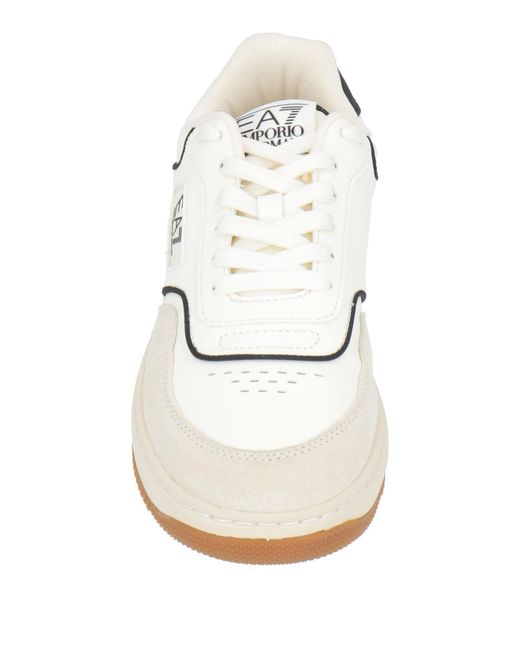 EA7 White Ivory Sneakers Polyester for men