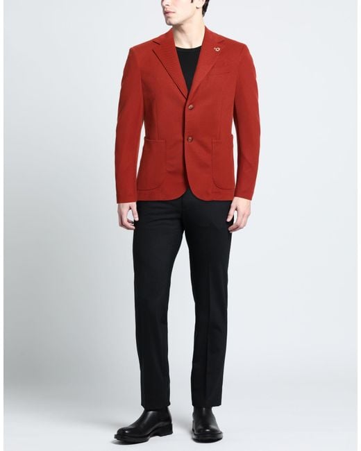 Massimo Rebecchi Red Blazer Polyester, Elastane for men