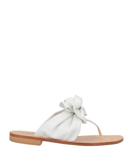 Lea-gu White Toe Post Sandals