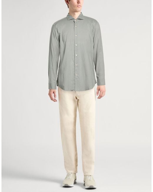 Fedeli Green Shirt Cotton, Elastane for men