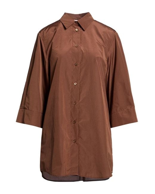 Peserico Brown Shirt Cotton, Polyester