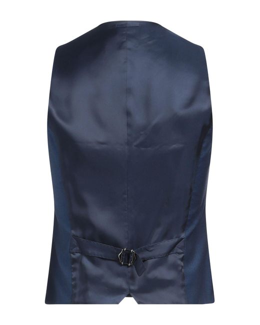 Lardini Blue Tailored Vest Wool, Cupro for men