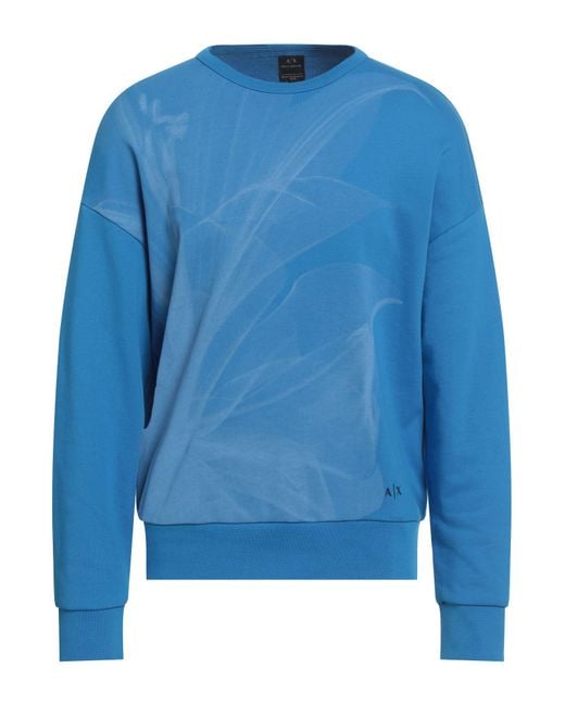 ARMANI EXCHANGE Blue Azure Sweatshirt Cotton, Polyester for men