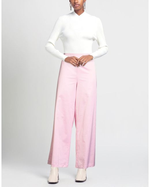 SENSO by ATMOSFASHION Pink Pants Polyester, Cotton, Elastane