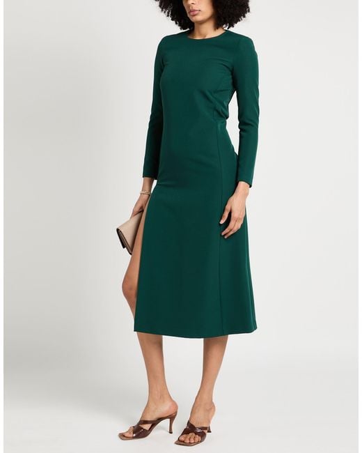 Compagnia Italiana Green Midi Dress Polyester, Elastane