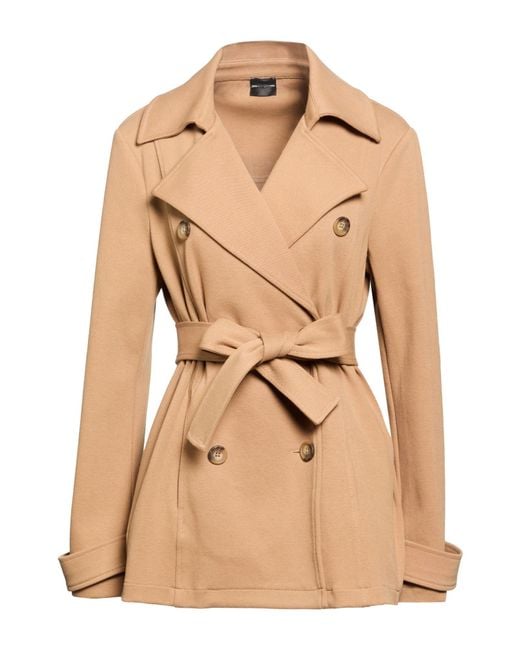 Pennyblack Natural Camel Overcoat & Trench Coat Cotton, Polyester, Elastane
