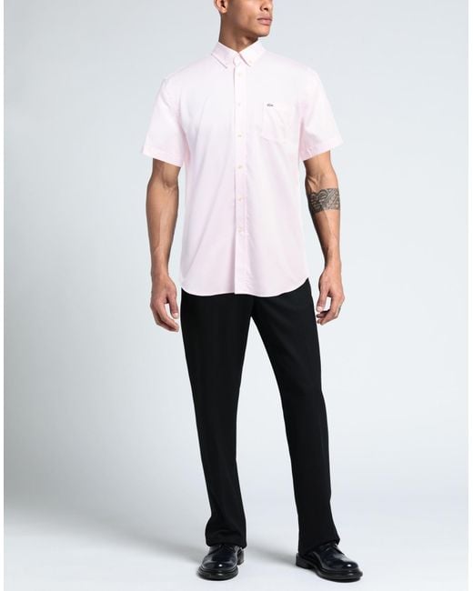 Camisa Lacoste de hombre de color Pink