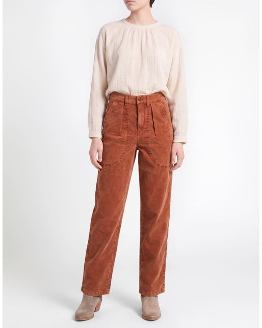 Isabel Marant Orange Rust Pants Cotton, Elastane