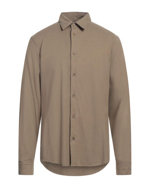 Sandro Brown Khaki Shirt Cotton for men