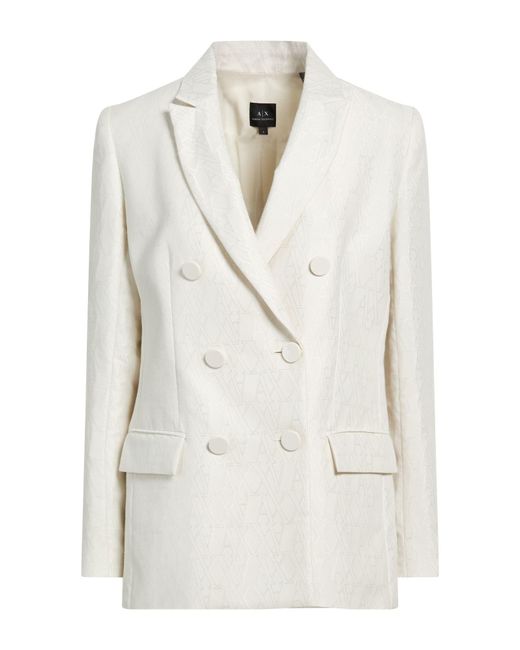 ARMANI EXCHANGE White Blazer Cotton, Polyester