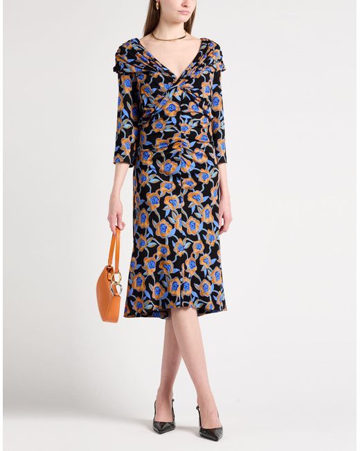 Diane von Furstenberg Black Midi-Kleid
