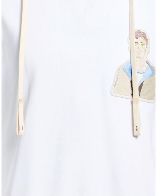 MSGM White Sweatshirt Cotton for men