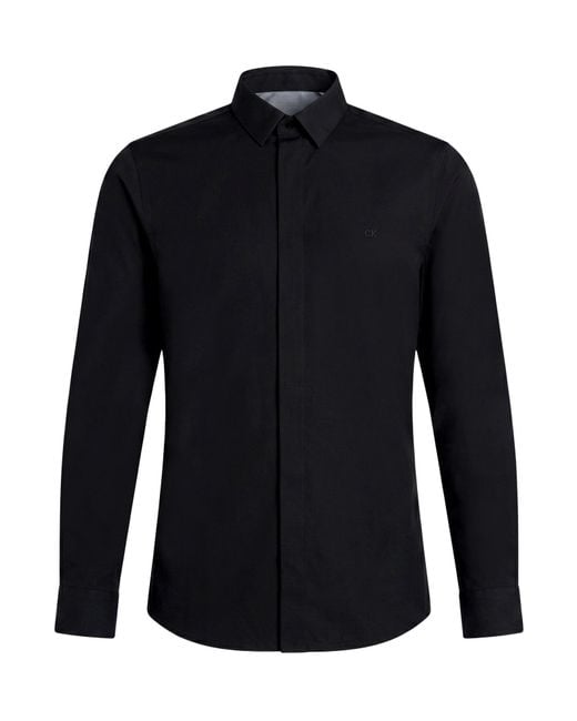 Calvin Klein Blue Shirt Wool for men