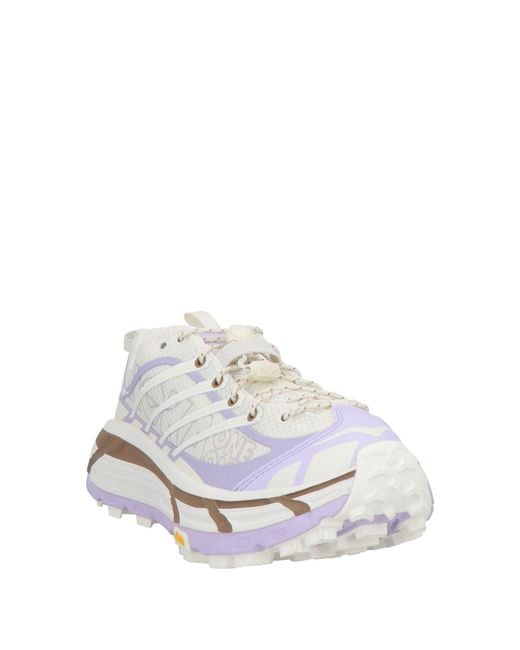 Hoka One One White U Mafate Three2 Wordmark Lilac Sneakers Synthetic Fibers, Textile Fibers for men