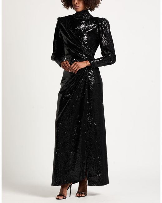Lanvin Black Maxi Dress Polyester, Rayon, Elastane, Silk