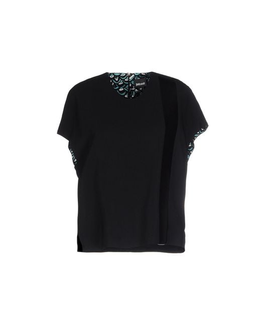 Just Cavalli Black Top Viscose, Elastane, Polyester