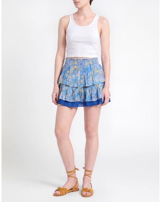 Poupette Blue Mini Skirt Viscose