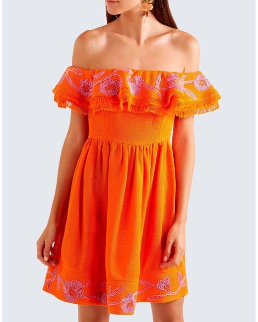 Mary Katrantzou Orange Mini Dress