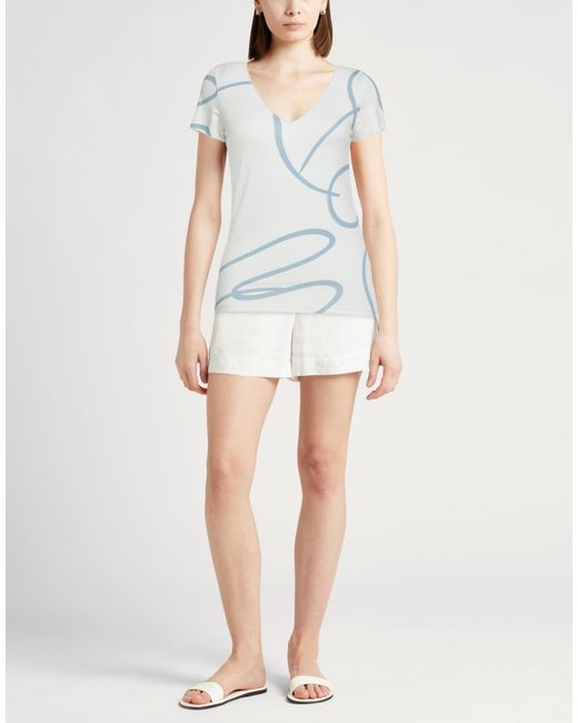Majestic Filatures Blue Ivory T-Shirt Viscose, Elastane