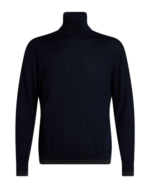 Paul & Shark Blue Midnight Turtleneck Virgin Wool, Cashmere for men