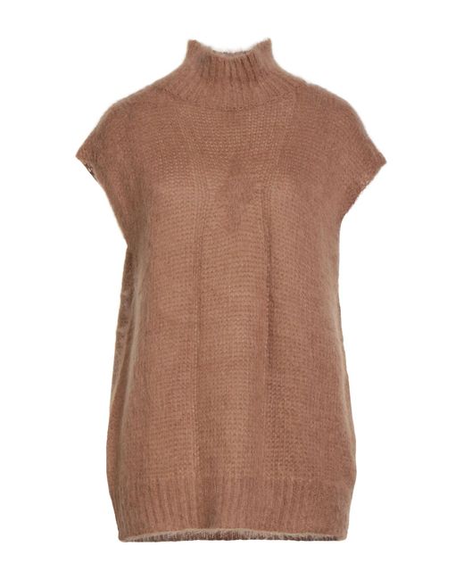 Kontatto Brown Camel Turtleneck Acrylic, Mohair Wool, Polyamide