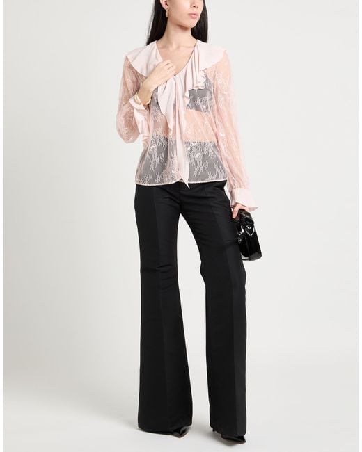 Pinko Pink Top Polyamide, Acetate, Silk