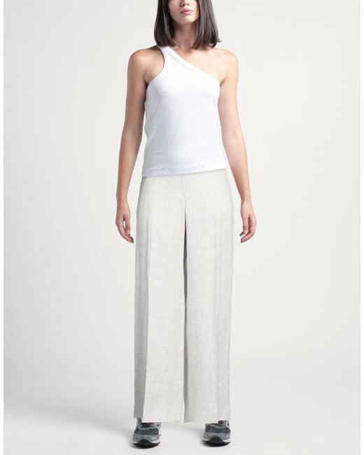 Theory White Pants Linen, Viscose