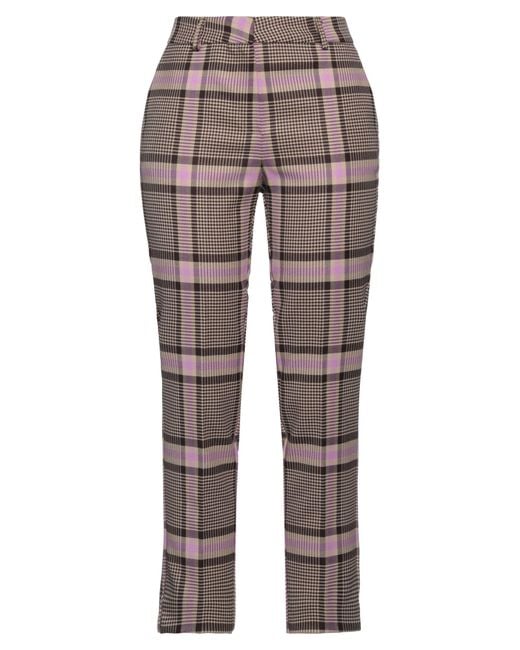 SIMONA CORSELLINI Gray Pants Polyester, Viscose, Elastane