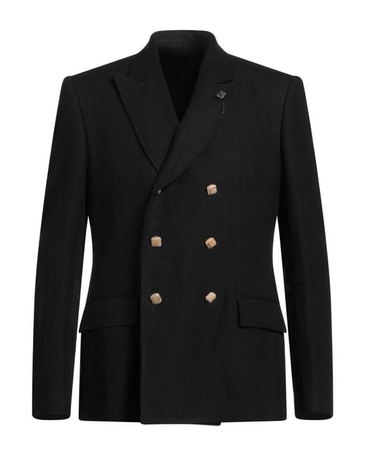 Lardini Black Blazer Linen for men