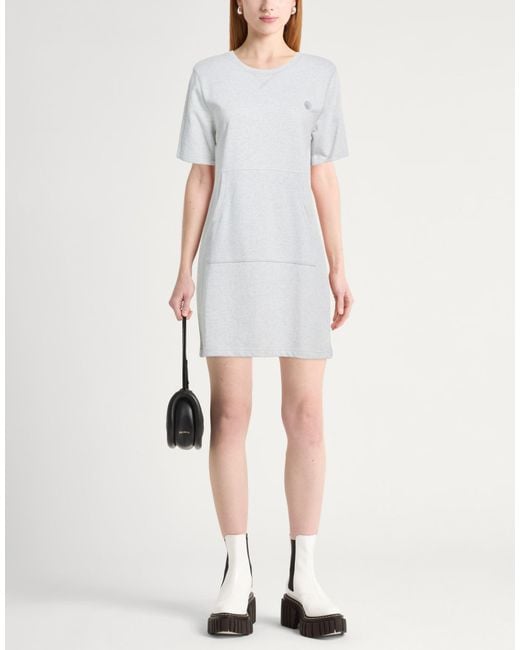 Ciesse Piumini White Mini Dress Cotton, Metallic Fiber