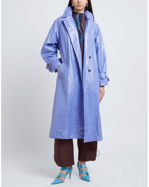 TOPSHOP Blue Overcoat & Trench Coat