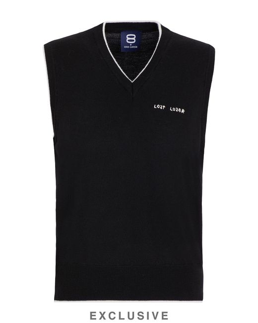 8 by COCO CAPITÁN Black The Formal Loser Vest Sweater Merino Wool