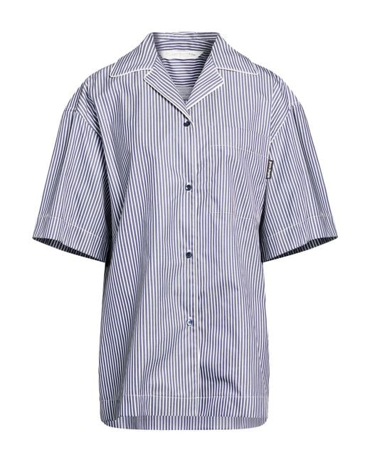 Palm Angels Blue Slate Shirt Cotton