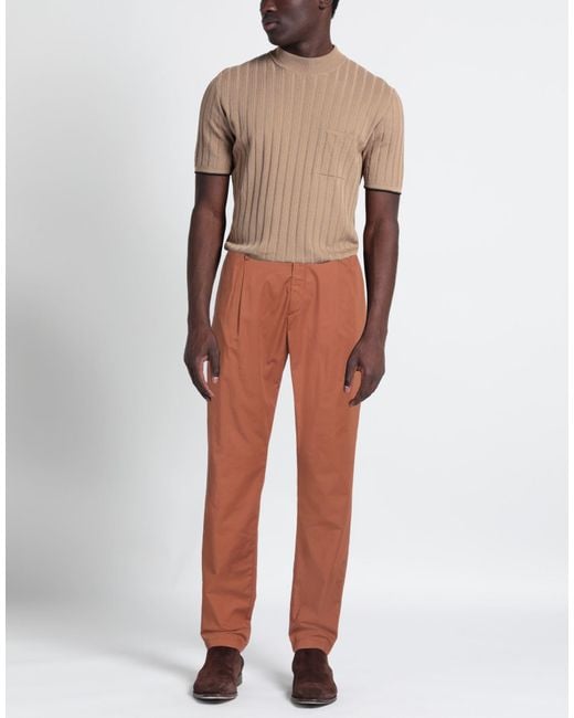Yan Simmon Brown Pants Cotton, Lycra, Elastane for men