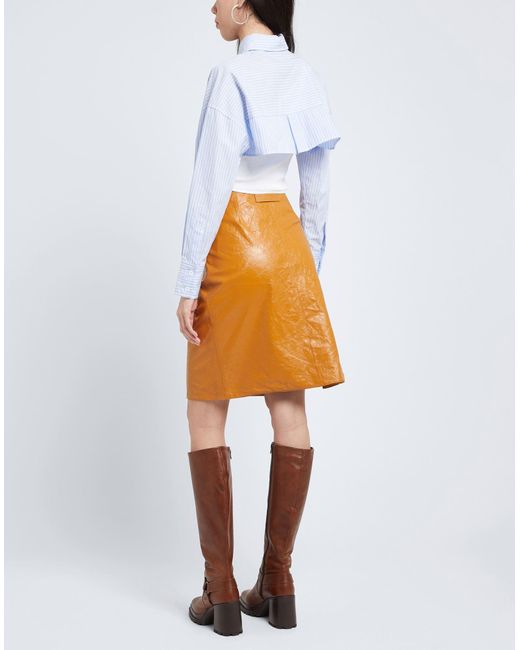 Miu Miu Orange Midi Skirt