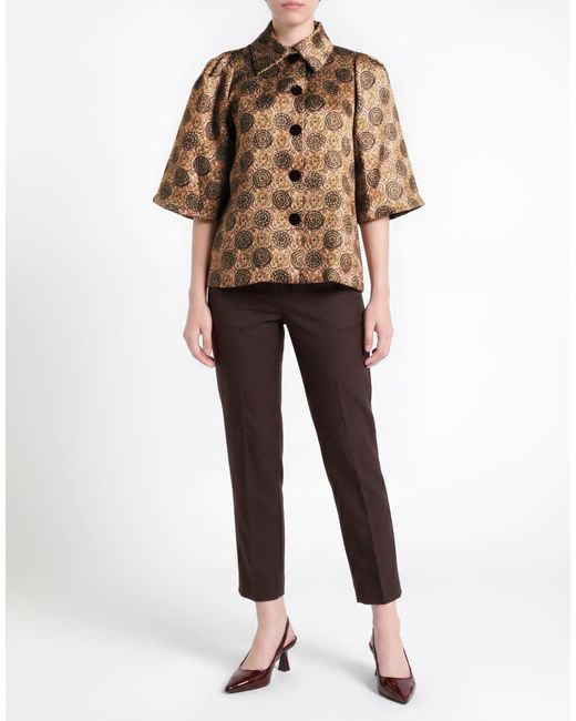 Siyu Brown Jacket Wool, Lurex, Silk, Nylon, Cotton