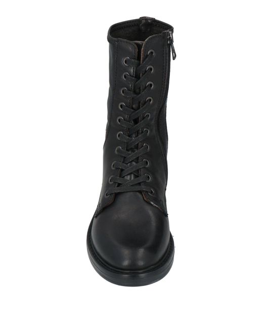 Mjus Black Ankle Boots Leather, Textile Fibers