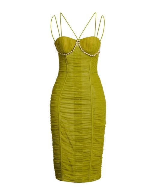 Elisabetta Franchi Green Midi Dress Polyamide