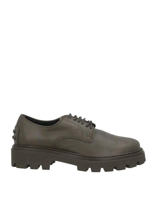 Tod's Gray Lace-Up Shoes Leather for men