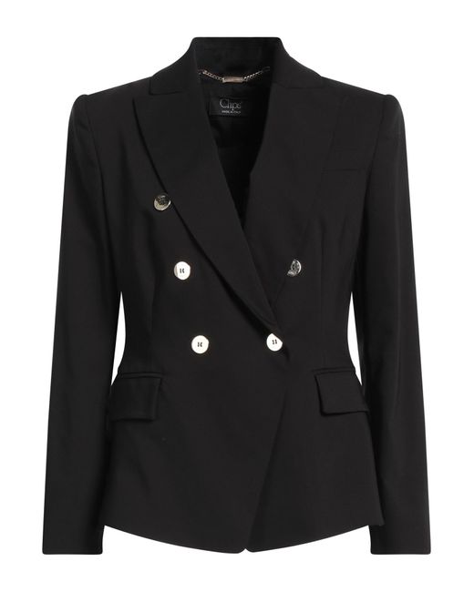 Clips Black Blazer Cotton, Polyester, Elastane