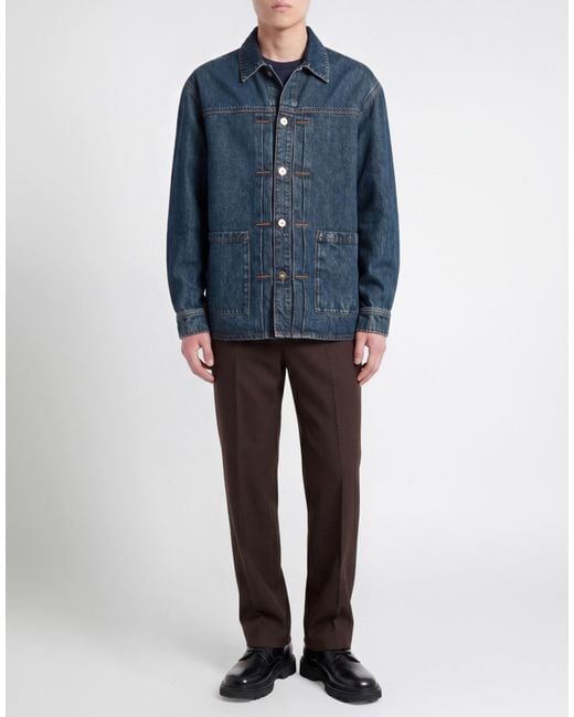 Ferragamo Blue Denim Outerwear Cotton for men